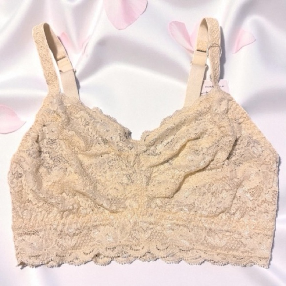Cosabella Never Say Never Curvy Sweetie Lace Bralette in Beige